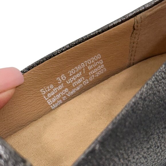 Dansko Larisa Womens Pewter Gray Metallic Leather Slip-On Loafers Size 36 Comfy - Picture 5 of 11